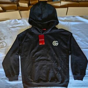 Gucci Dark Hoodie with Embroidery GG Logo!